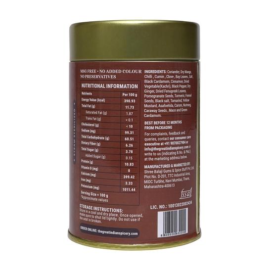 The Great Indian Spicery | Chole Masala | 100g Dose – Erntefrisch, Authentisch, Unverfälscht – Zitrusartige, Pikante & Aromatische Mischung