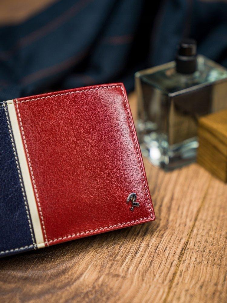 Horizontal two-tone men's wallet made of genuine leather HQ - Rovicky