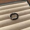 Welfare Cold Wind Resin Ring Zircon Ring Versatile Spiral Ring Fashionable Personality Women