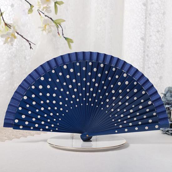 Practical Beautiful Decoration Multicolor Dot Print Folding Fan Home Supply Decorative Fan