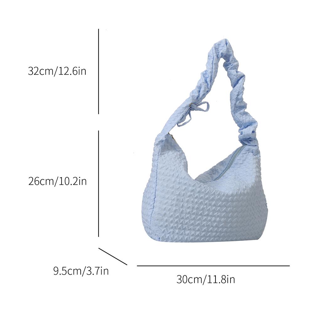 Women Puffer Shoulder Bag Drawstring Cloud Pleatd Bag Strap Adjustable Versatile Casual Slouchy Shopper Bag