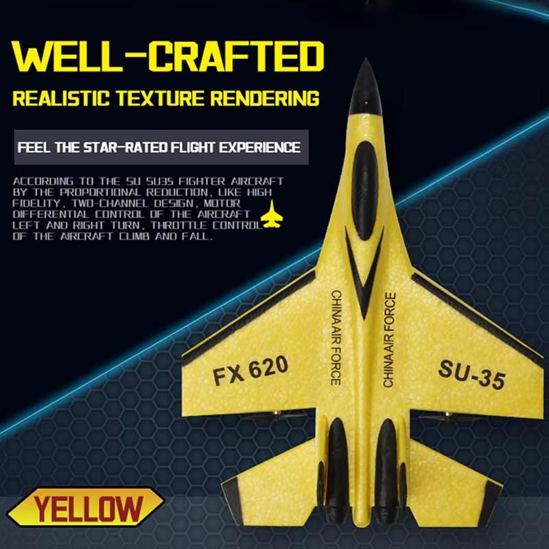 RC Foam Aircraft SU35 RC Plane with LED Lights 2.4G Radio Control Glider Remote Control Fighter Glider Airplane EPP Flying Toy