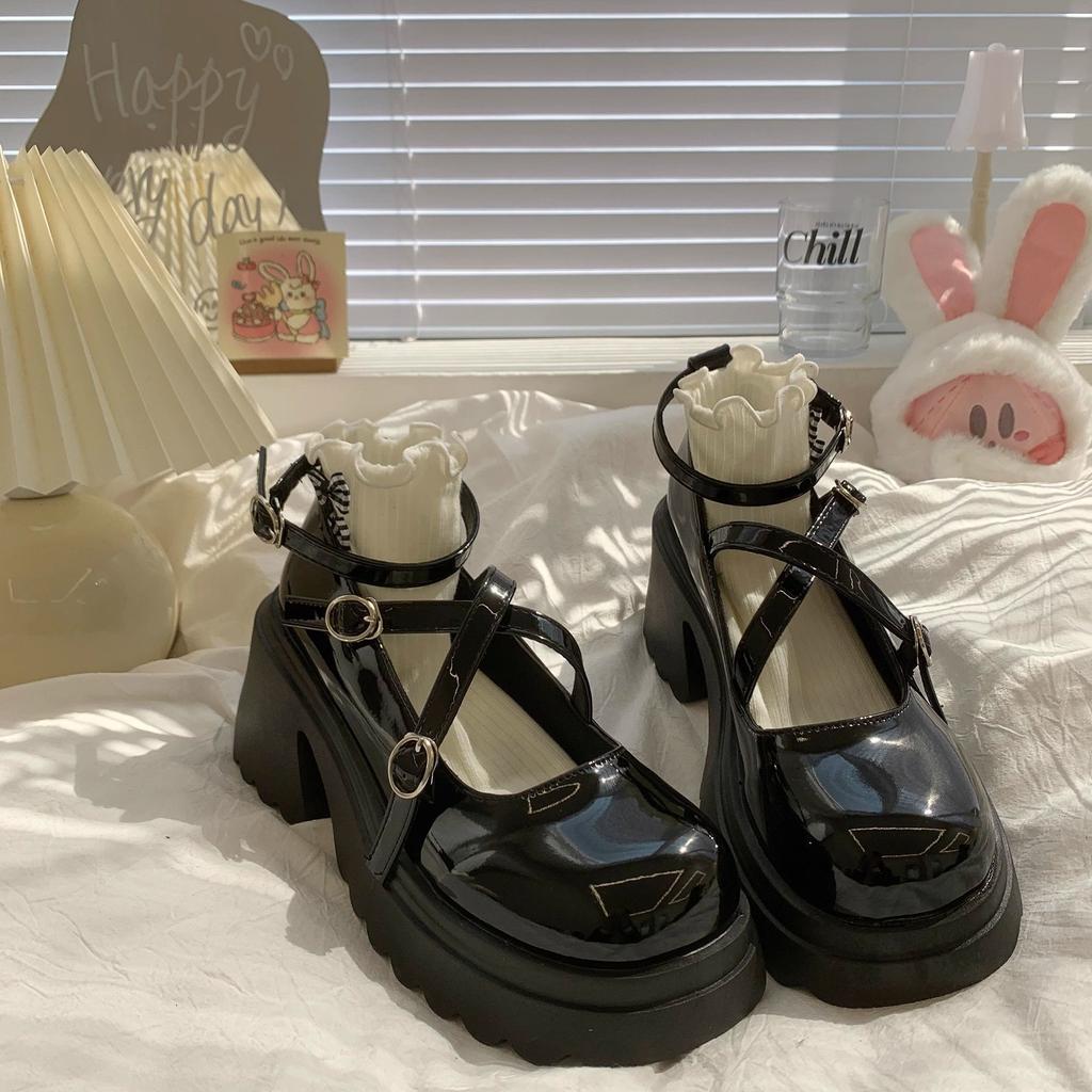 Fashion Women's Shoes Round Toe Block Heel Chunky Heels Japanese Style Lolita Mary Jane Kawaii Gothic Cute Evening Ladies Pumps Fashion