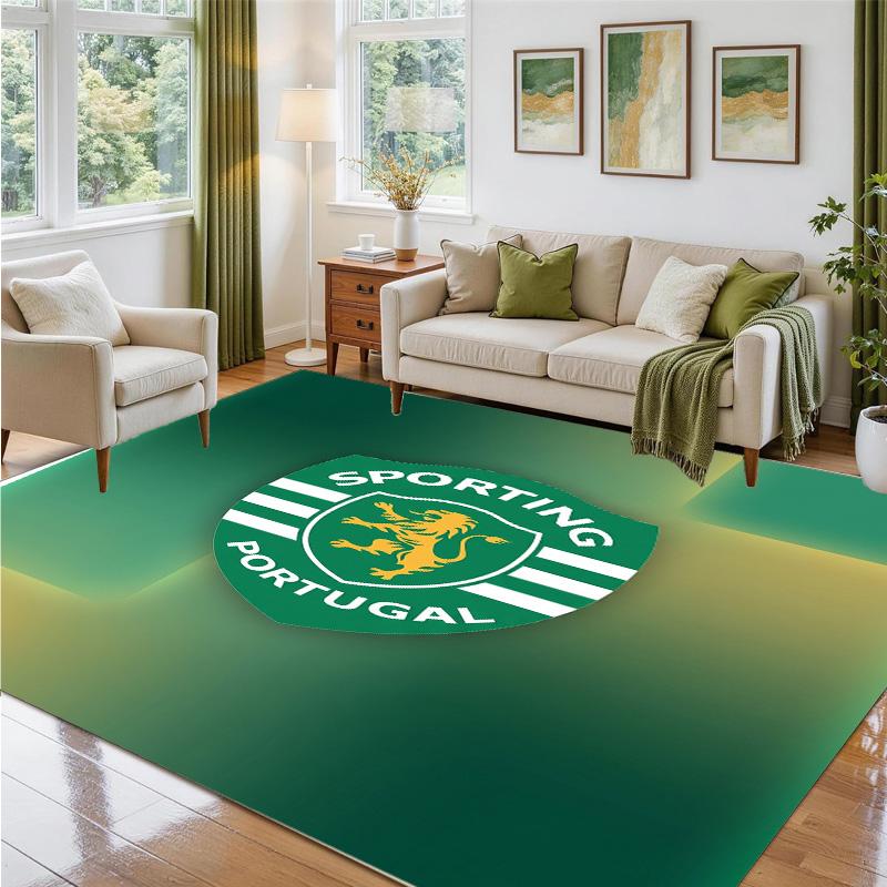 Sporting CP FC Design Crystal Velvet Rug Soft Decorative Mat for Bedroom Entrance