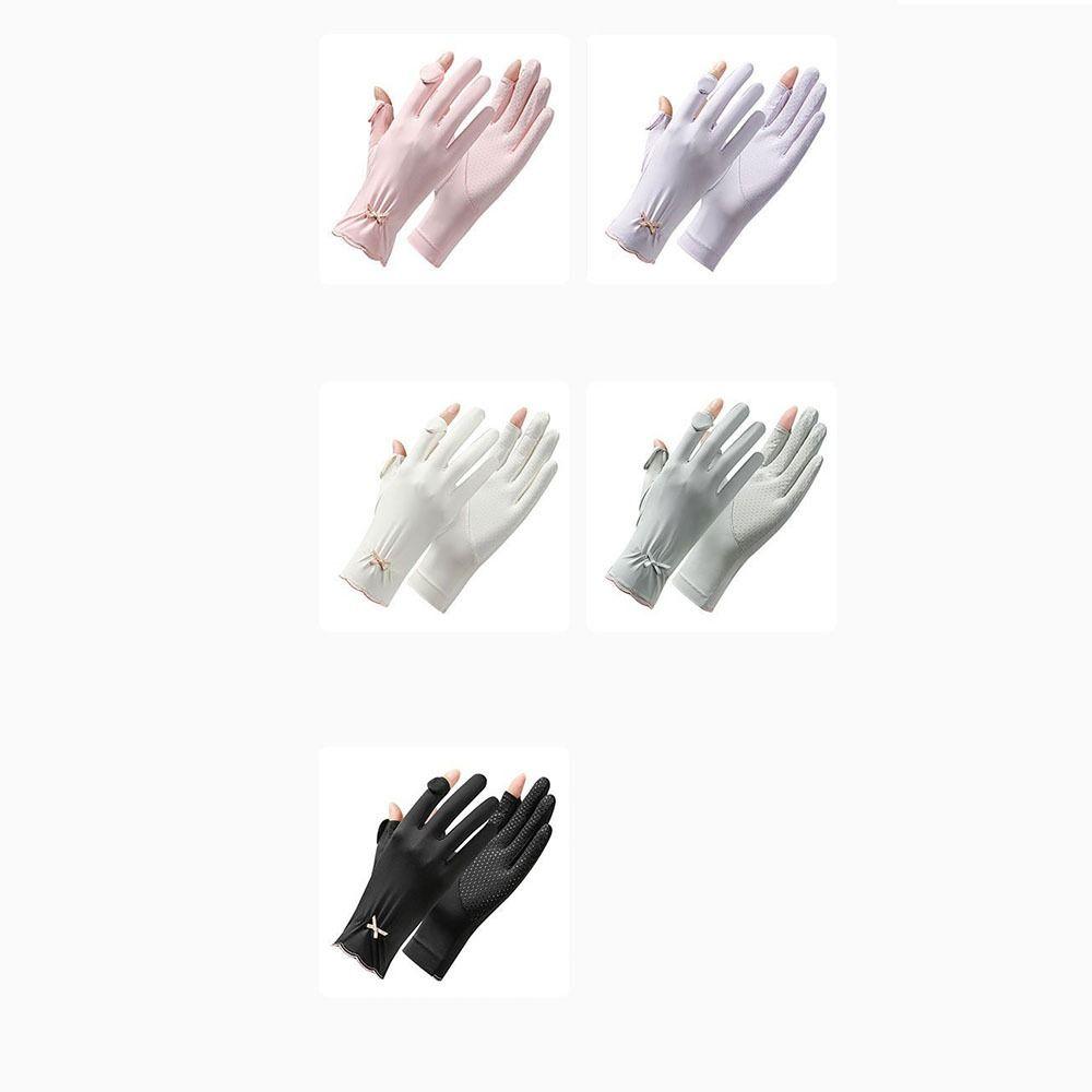 Sun Protection Women Sunscreen Gloves Thin Summer Driving Mittens Ice Silk Riding Gloves  Driving