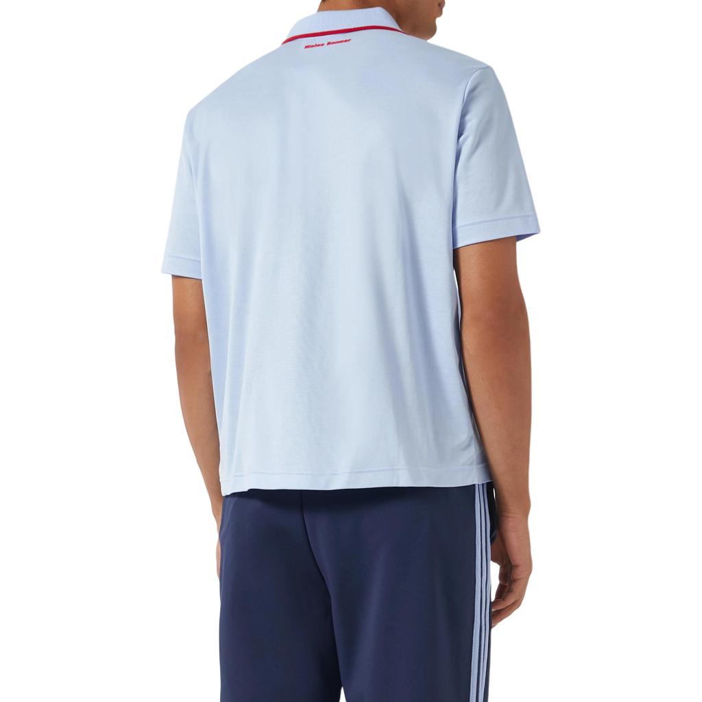 adidas x Wales Bonner Short-Sleeve Polo Shirt Glow Blue Men Tops JJ2943