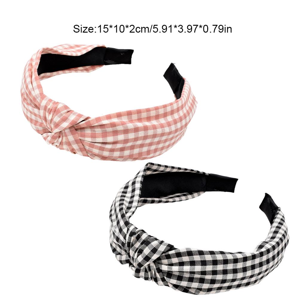 Hair Accessories Face Washing Supplies Knotted Headband Daily Wear Clothes Matching Accessory Sweet Plaid Hairband Adult Women