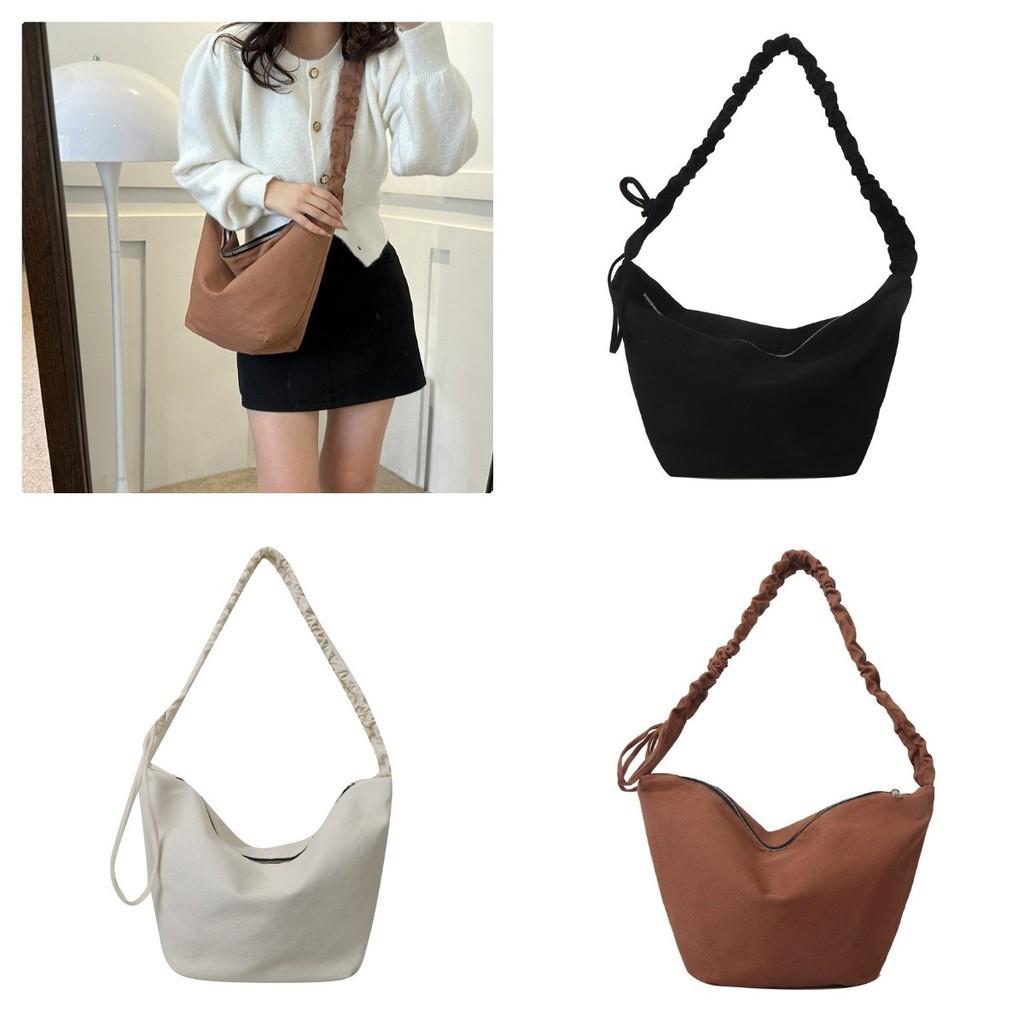Fashionable Simple Canvas Tote Bag Large Capacity Shoulder Bag Stylish Versatile Underarm Dumpling Bag For Fall And Winter 2023