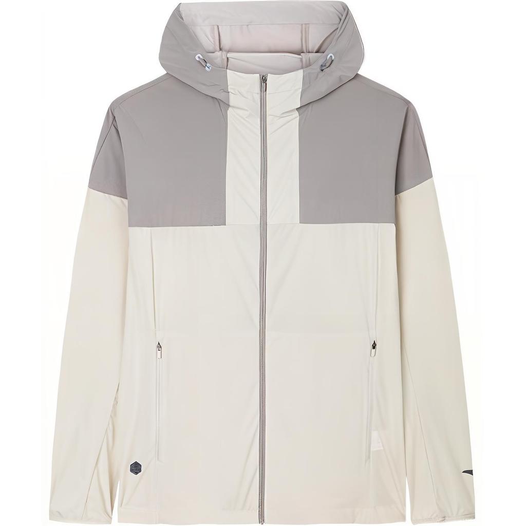 Anta Windproof Comfortable Color Block Jacket Men Jackets Ash-Gray Chalk-White 152437608-3