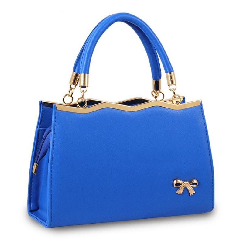 Borsa da Donna Nuova Moda Casual Borsa a Sella con Fiocco Colore Solido Cerniera Monospalla Borsa a Mano KTY