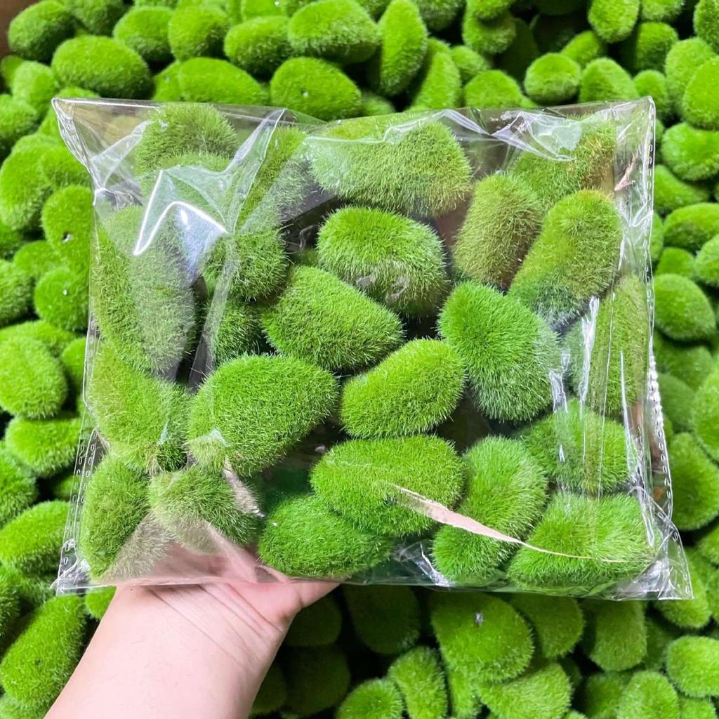 5Pcs Simulated Moss Stone, a realistic moss-covered stone, used as a prop for photography, landscaping decoration, miniature landscape arrangement