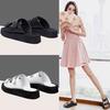 Fashion 2025 Women Slippers Summer Genuine Leather Slides Women Fashion Square button Flat Sandals Ladies Outdoor Casual Flip Flops