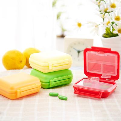 Portable Pill Box 8 Compartments Double Layer Lid Mini Sealed Snap Case for Medicine Storage