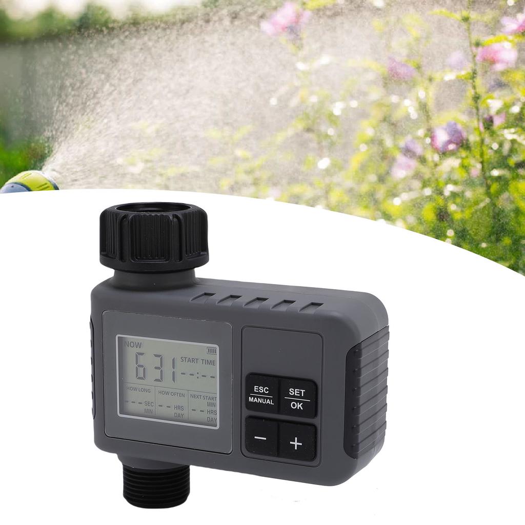 Automatischer Bewässerungstimer LCD-Display Zeitgesteuerter Bewässerungsregler für 3/4-1/2 Zoll Wasserhahn Außen Garten Hof