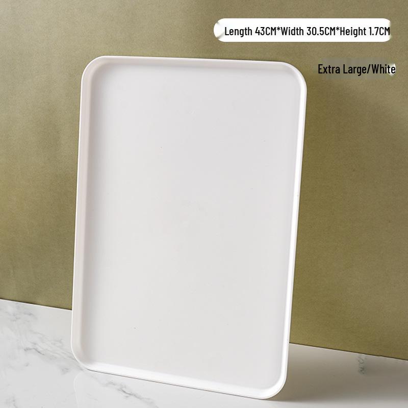 Rectangular Plastic Tea and Snack Tray for Home, Hotel, or Restaurant Use