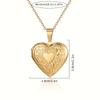 1pc Rose Flower Heart Photo Frame Pendant Necklace, Stainless Steel Necklace For Relatives, Father's Day Gift