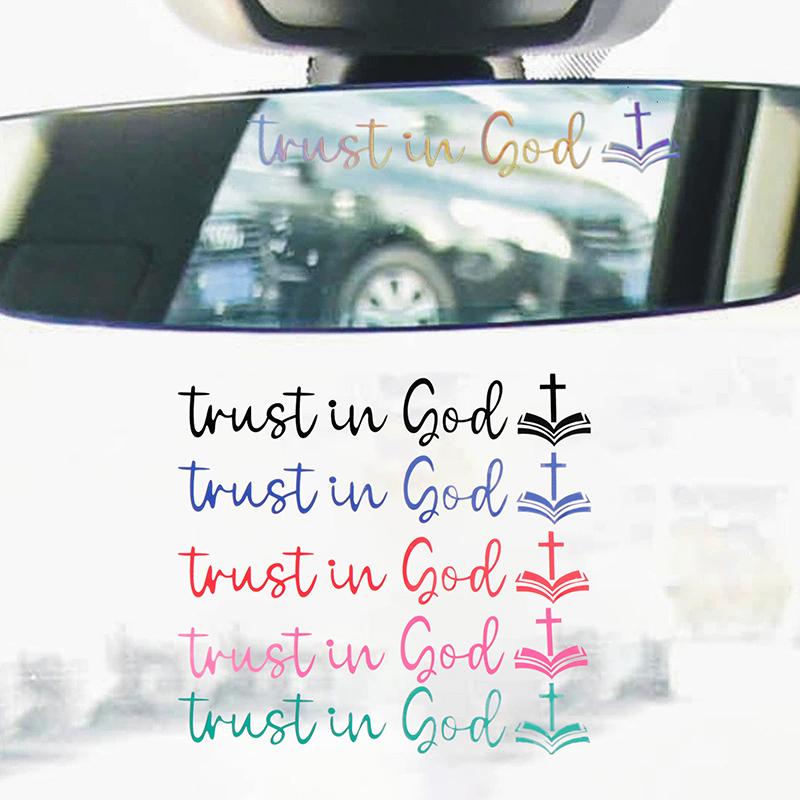 Trust In God Mirror Decal, Car Decals For Women, Faith Mirror Decal, Cute Vinyl Decal, Christian Car Mirror Decal, Religious Car