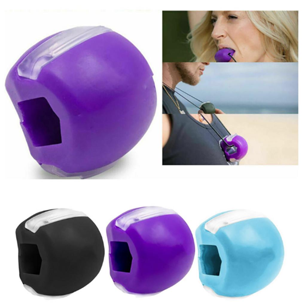3 PC Jawline Trainer Jaw Muscle Strength Training Ball Silicone Strengthener Chew Bite Exerciser