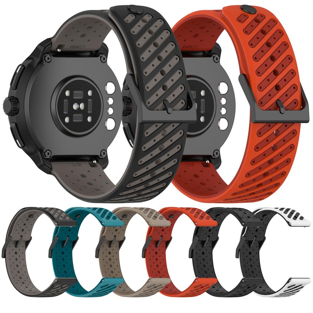 22mm Sports Soft Silicone Smartwatch Strap for SUUNTO RACE 2 & VERTICAL/5 9 OCEAN/RACE S/3 Breathable Watch Band