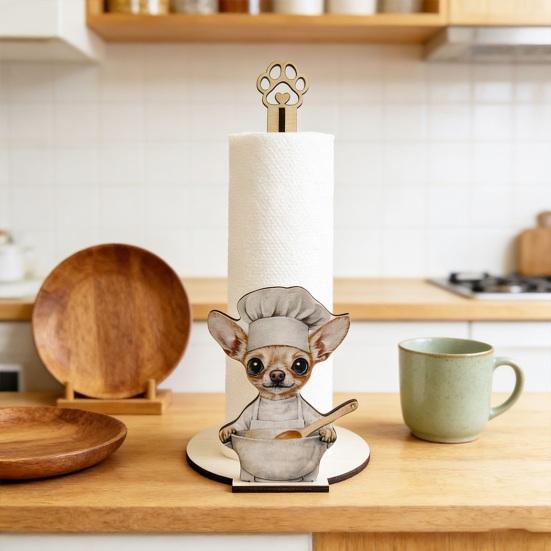 Yousheng Paper Towel Holder, Animal Shapes Paper Towel Dispenser with 2D Printing, Anti-Slip Base Universal Size Paper Towel Holder for Kitchen Paper