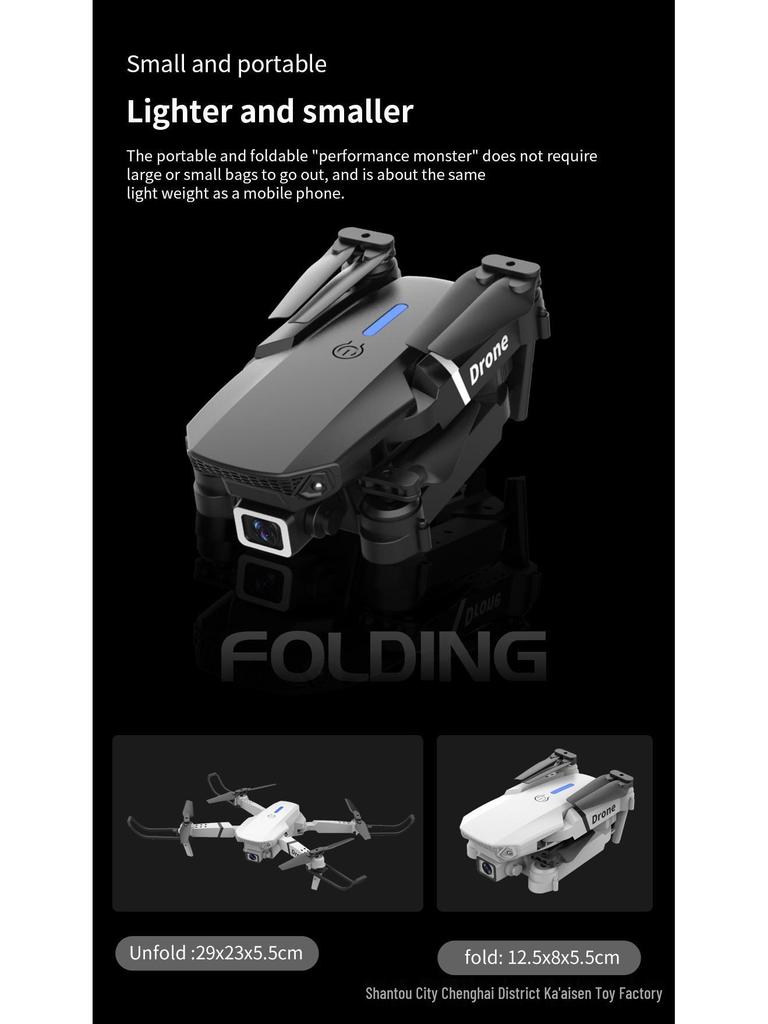 E88 Dual Camera Drone: Remote-Controlled Four-Axis Aerial Photography Toy Airplane