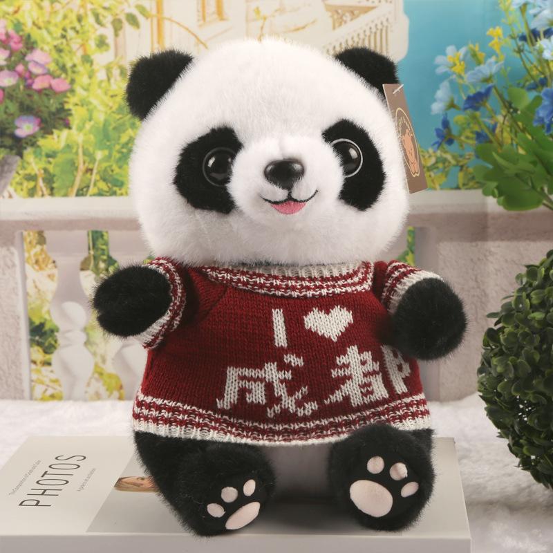 Giant Panda Doll Plush Toy Dressing Doll Zoo Commemorative Gift