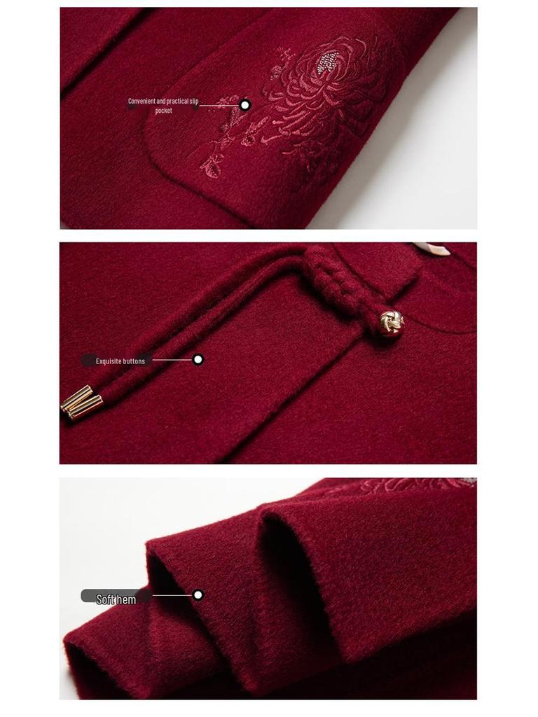 Petite Wool Coat for Women: Autumn/Winter Fashion, Middle-Aged & Elderly, Short Double-Sided Cashmere