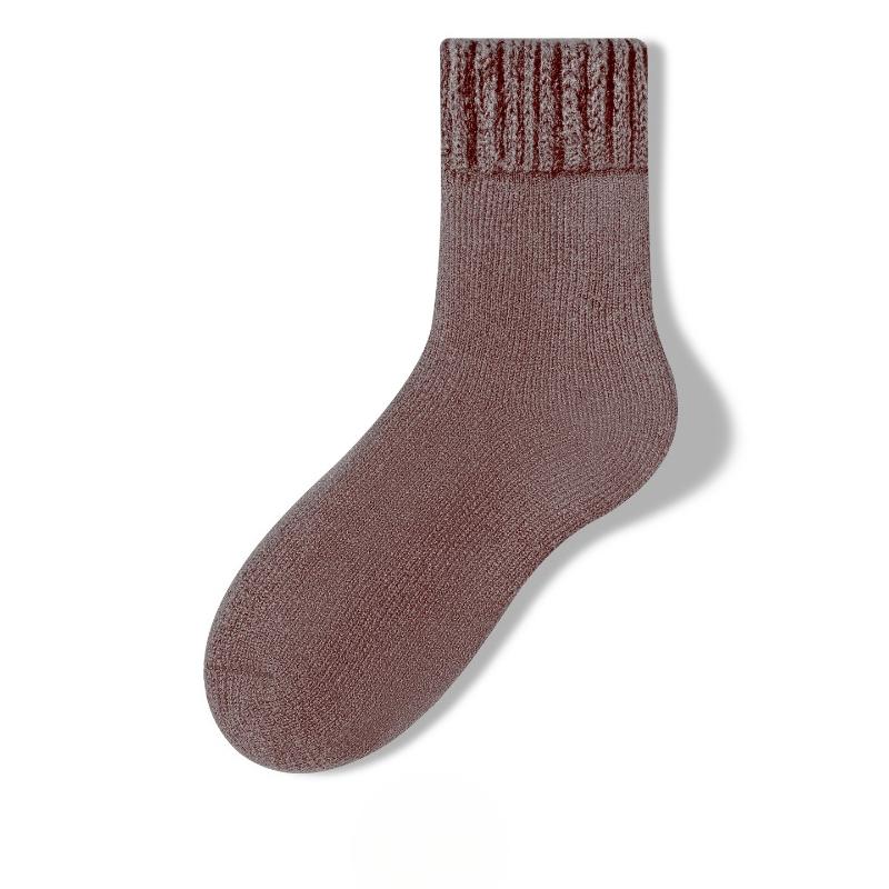 Super Thick Cold-proof Wool Socks for Men, Winter Mid-calf Socks with Fleece and Thickened Warmth, Long Calf Floor Socks