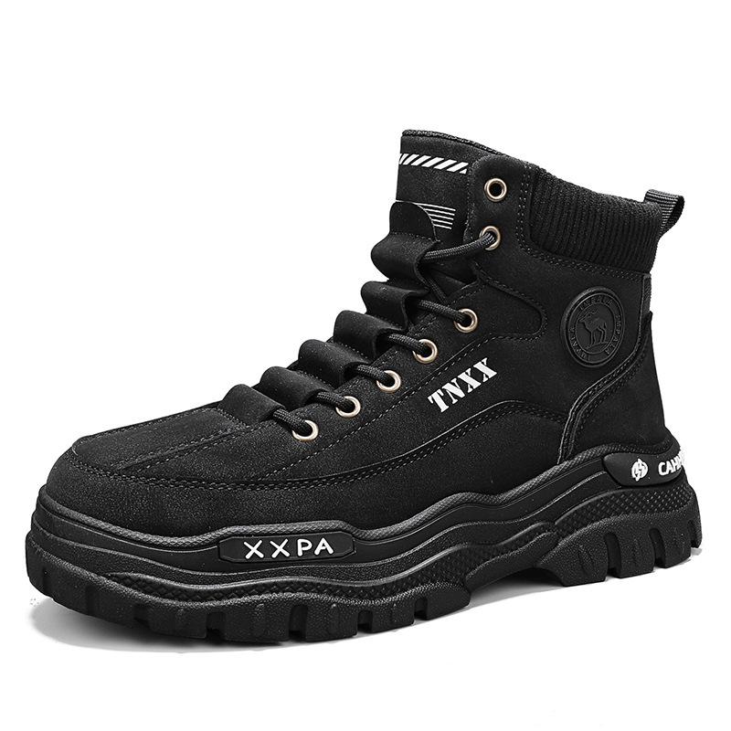 

Men s shoes autumn and winter new outdoor high-top casual tooling boots retro men s Martin boots thick-soled heightening short boots 39