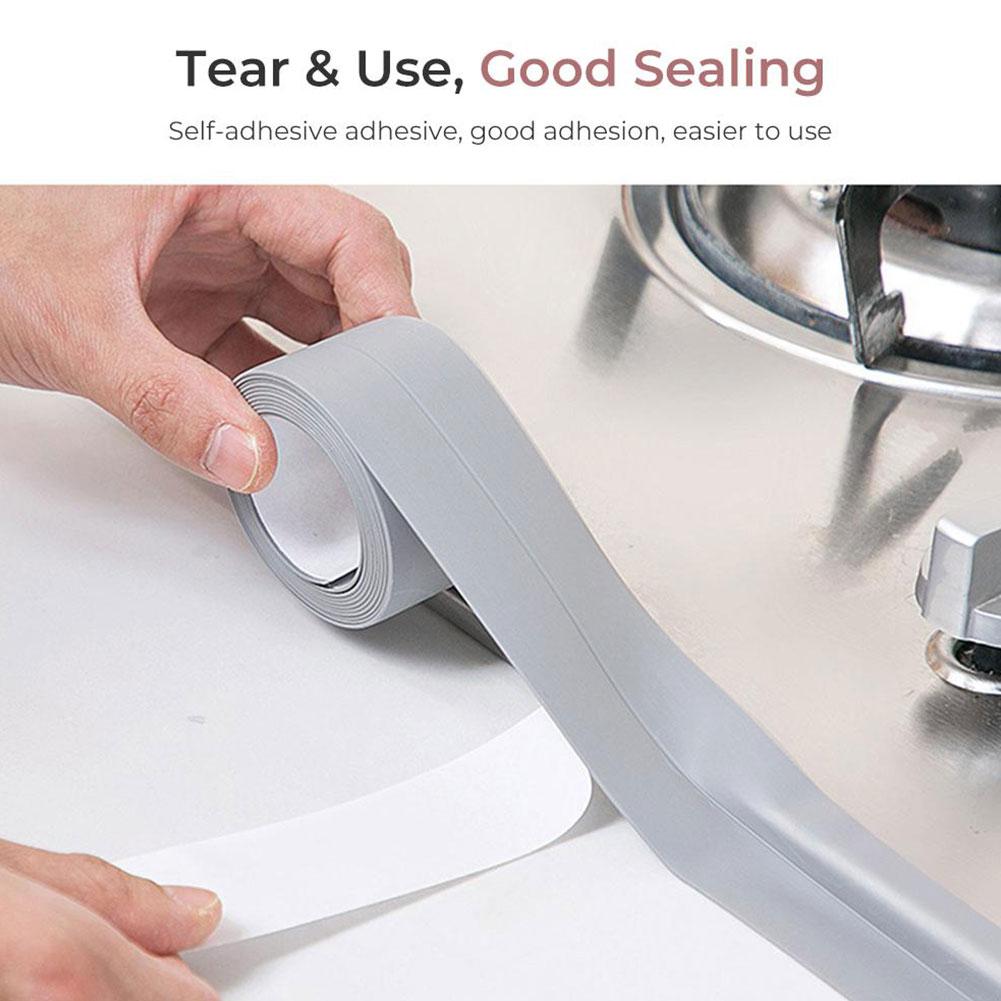 1m Waterproof Sealing Tape Anti-mildew Bathroom Kitchen Door Strip Shower Sink Bath Sealer Adhesive Sealant Tapes Wall Sticker