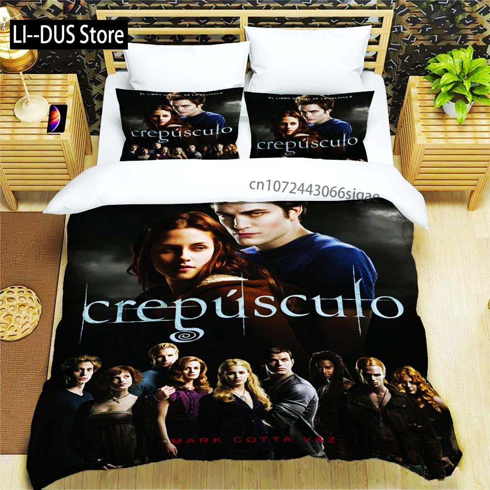 Twilight Series Duvet Cover Set And Pillowcases Vampire Hot Movies Single King Full Fashion 3D Bedding Set For Adults Bed Linen