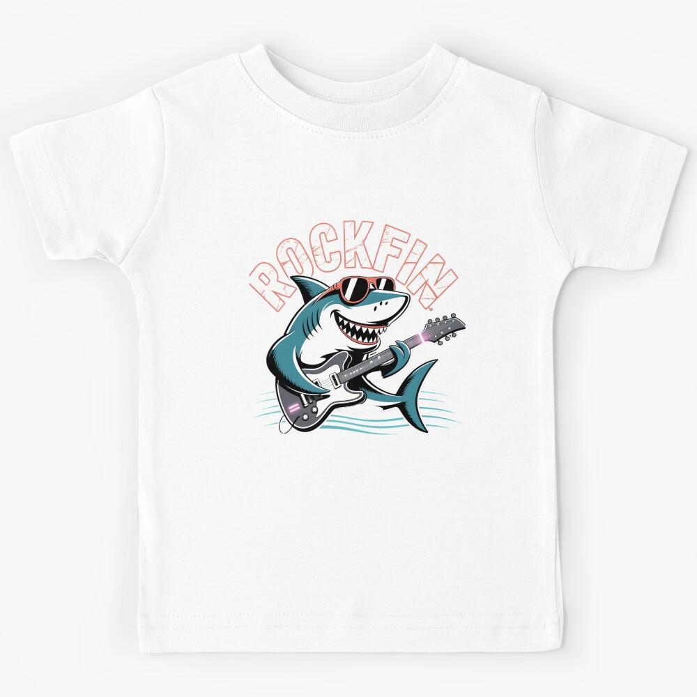 Shark Playing Guitar Kids T-Shirt 120