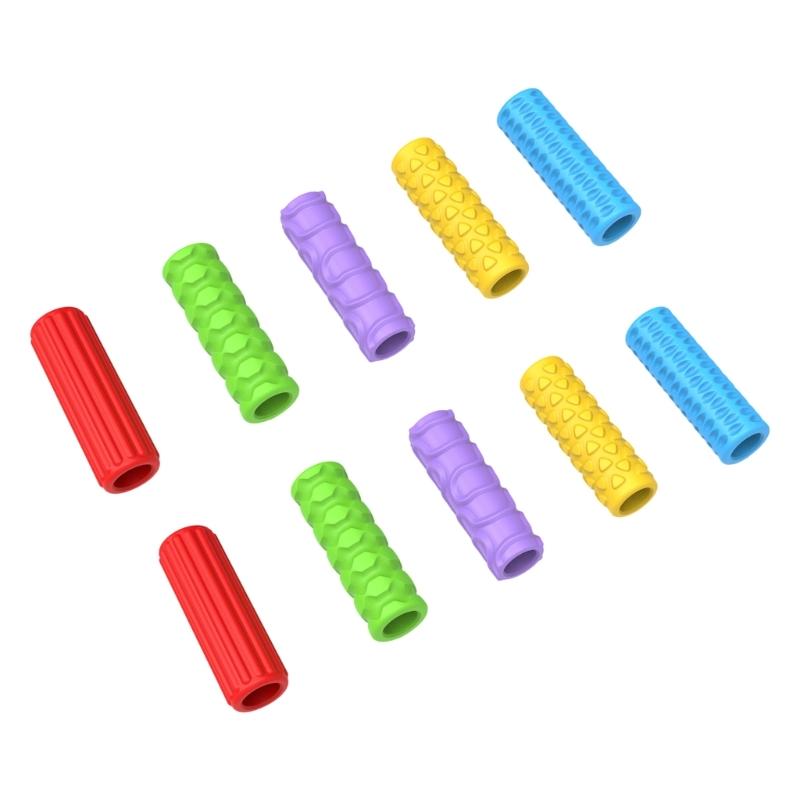 Silicone Writing Grips Random Styles Hand Fatigue Relief Non Slip Surfaces Textured Ergonomic School Office Essential