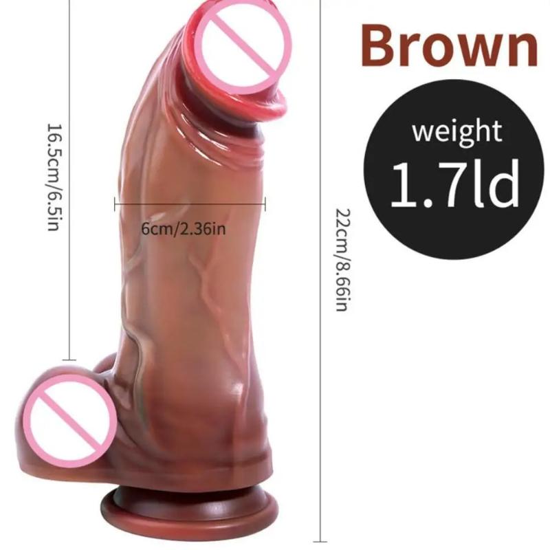 Portable Realistic Dildo with Powerful Suction CupRealistic Penis Sex Toy Flexible G-spot Clitoris Climax Masturbator Dildo with Curved Shaft and Ball