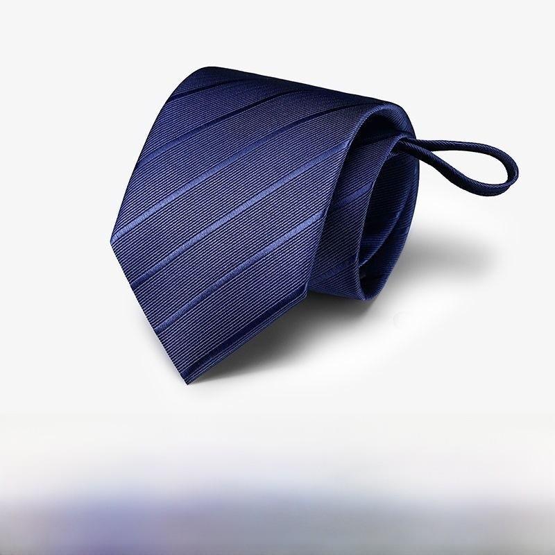 Polyester Striped Tie For Men Business Formal Wear With Zipper Closure For Office And Wedding
