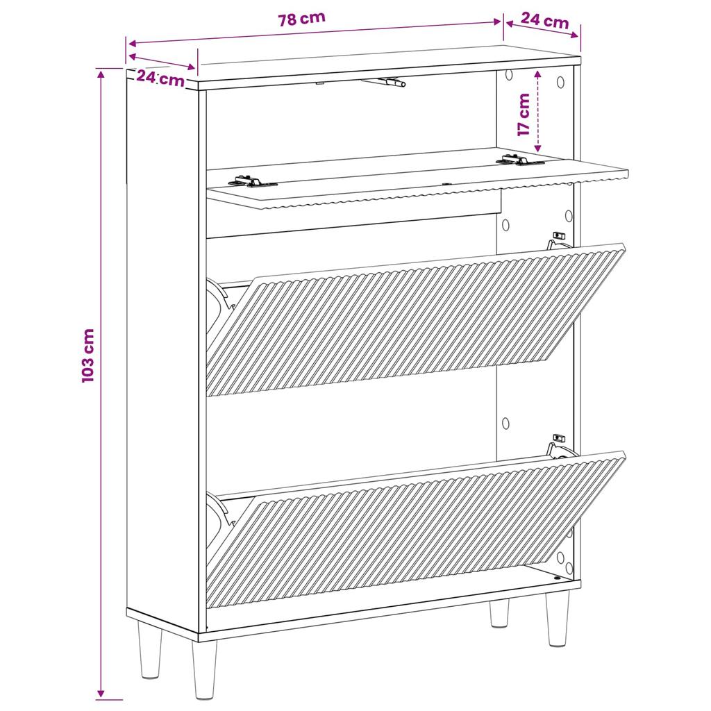Shoe Cabinet ARNHEM 78 x 24 x 103 cm Engineered Wood Reclaimed Wood