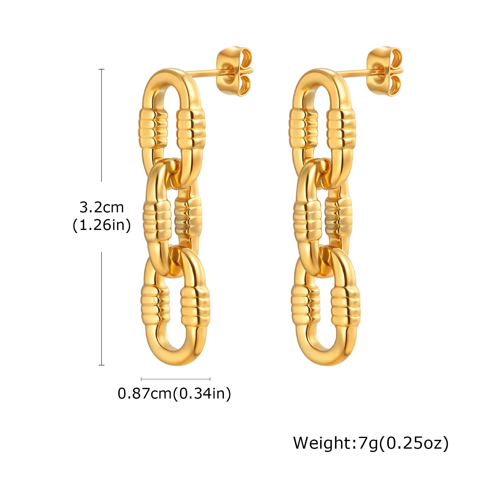 

Chic Paperclip Dangle Earrings for Women,18k Gold Plated Thick Link Drop Earrings, Stainless Steel Ear Pierced Jewelry