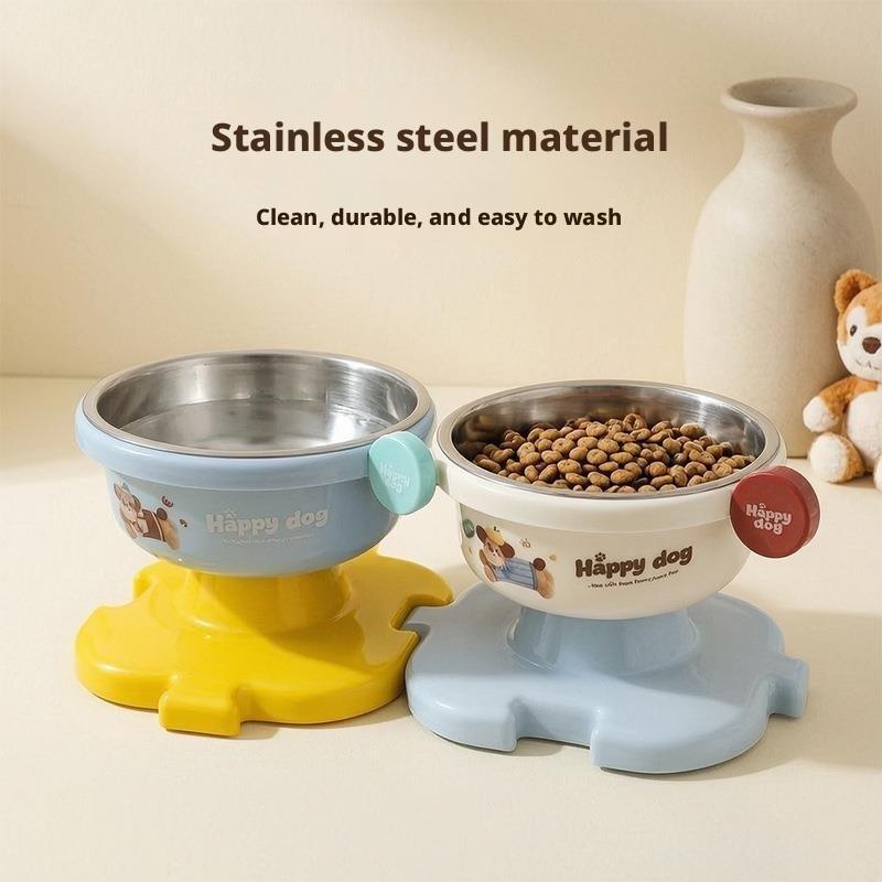 Stainless Steel Elevated Cat Food Bowl for Indoor Cats Tilted Food Bowls Cute Raised Cat Dish for Flat Faced Cats and Kitten