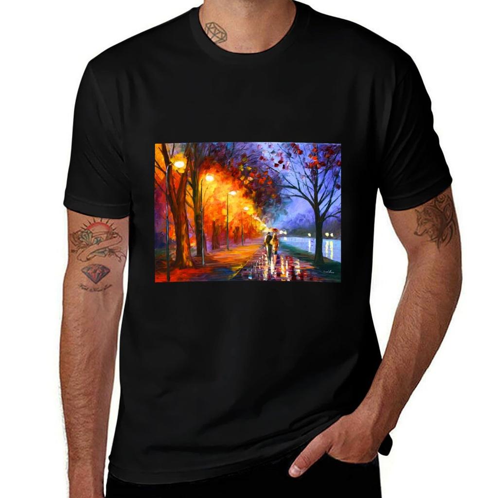 Alley By The Lake Leonid Afremov Tshirt Unisex Graphic T Shirt T Shirt Custom Print Unisex Tshirt Tshirt