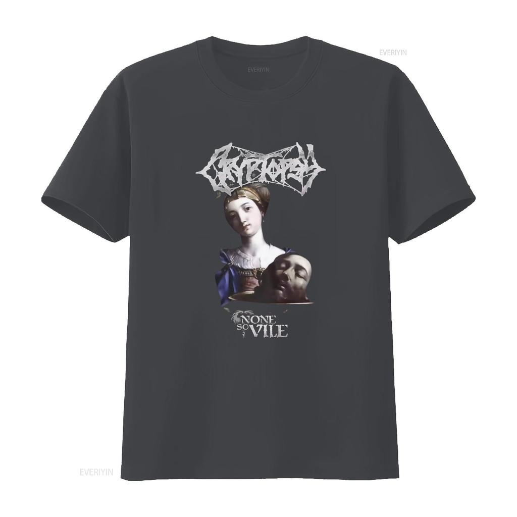 Herren Cryptopsy None So Vile Gothic Kunstdruck T-Shirt X-Large Schwarz vintage Gewaschen Designer-Kleidung Vielseitig Streetwear Unisex