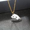 Cartoon Cats Pendant Necklace Cute Calico Cat Naughty Cow Kitten Animal Alloy Chain Jewelry for Women Men Trendy Friendship Gift