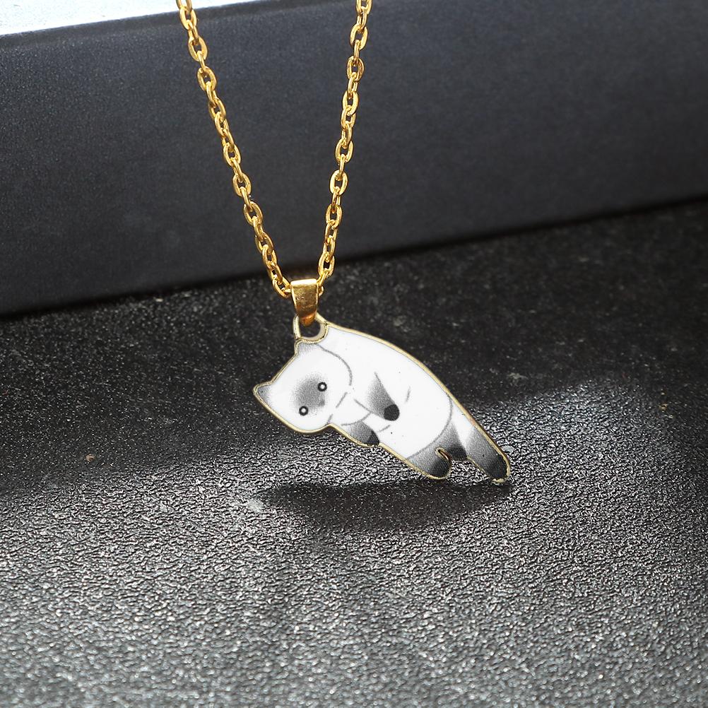 Cartoon Cats Pendant Necklace Cute Calico Cat Naughty Cow Kitten Animal Alloy Chain Jewelry for Women Men Trendy Friendship Gift
