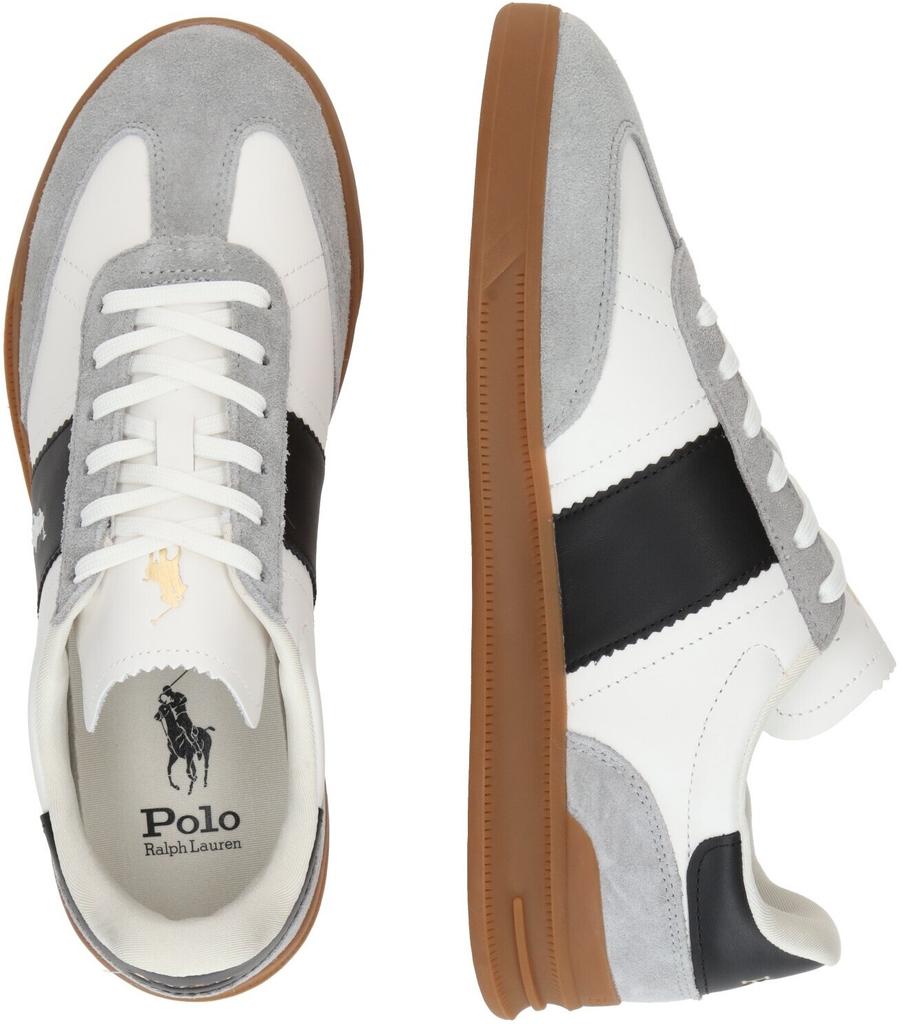 Кроссовки Polo Ralph Lauren Heritage Area из натуральной кожи бело-серого цвета 809956119002