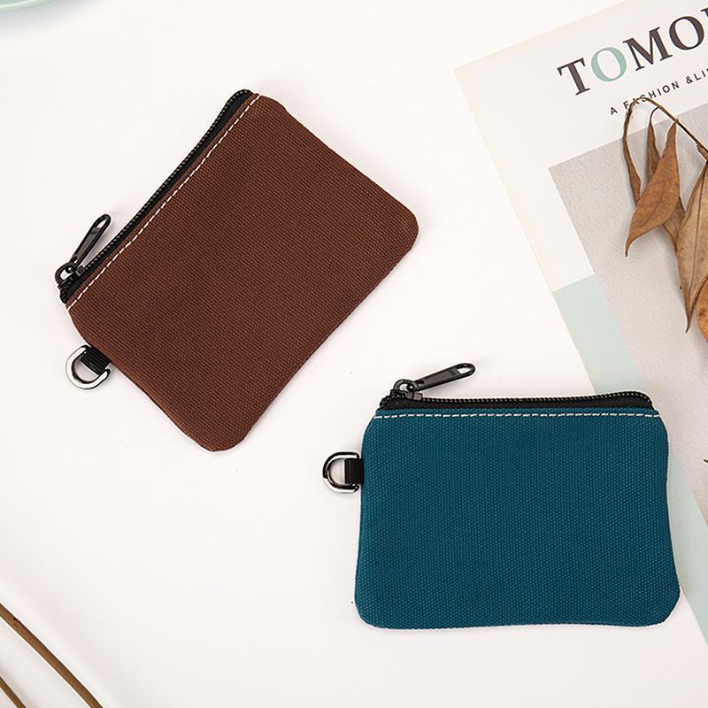 

Сплошной цвет Diy холст кошелек для монет на молнии мини-ключ для монет сумка для денег карман для женщин и мужчин простой кошелек для монет маленький кошелек as the picture