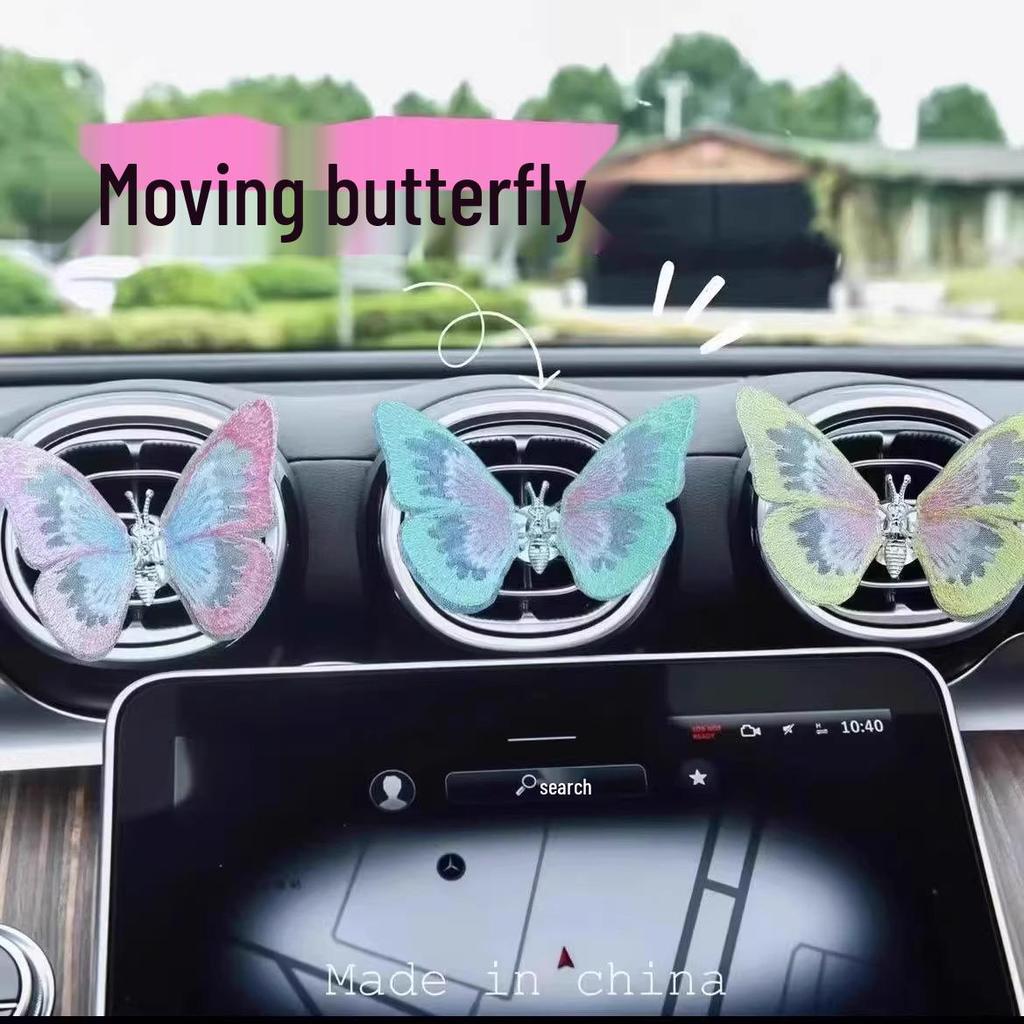Butterfly Motion Car Vent Ornament: Creative Center Console Decoration