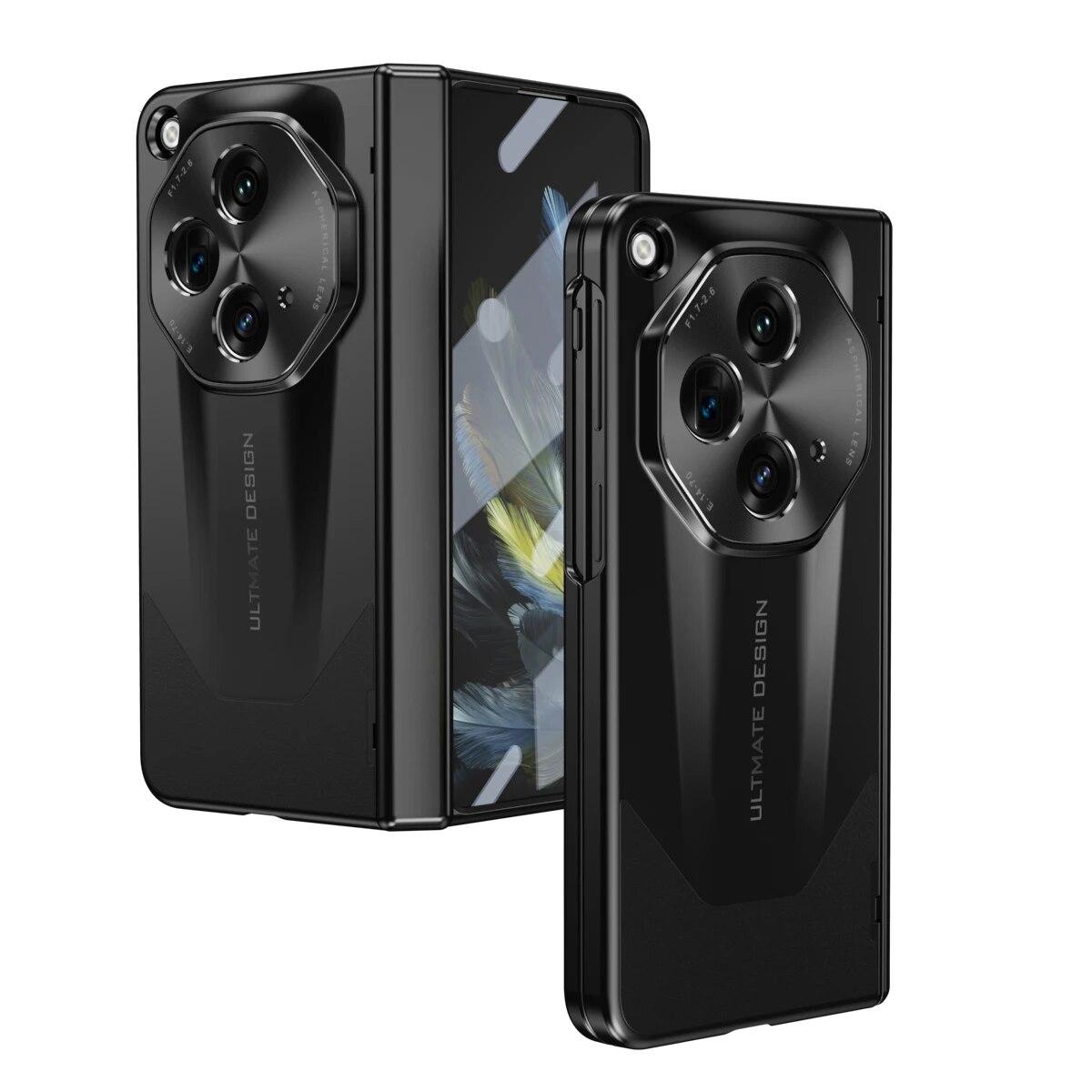 

Модный чехол с покрытием для Oneplus с открытым корпусом, стеклянная пленка, защита шарниров экрана, OPPO Find N3, крышка OPPO Find N3 чёрный