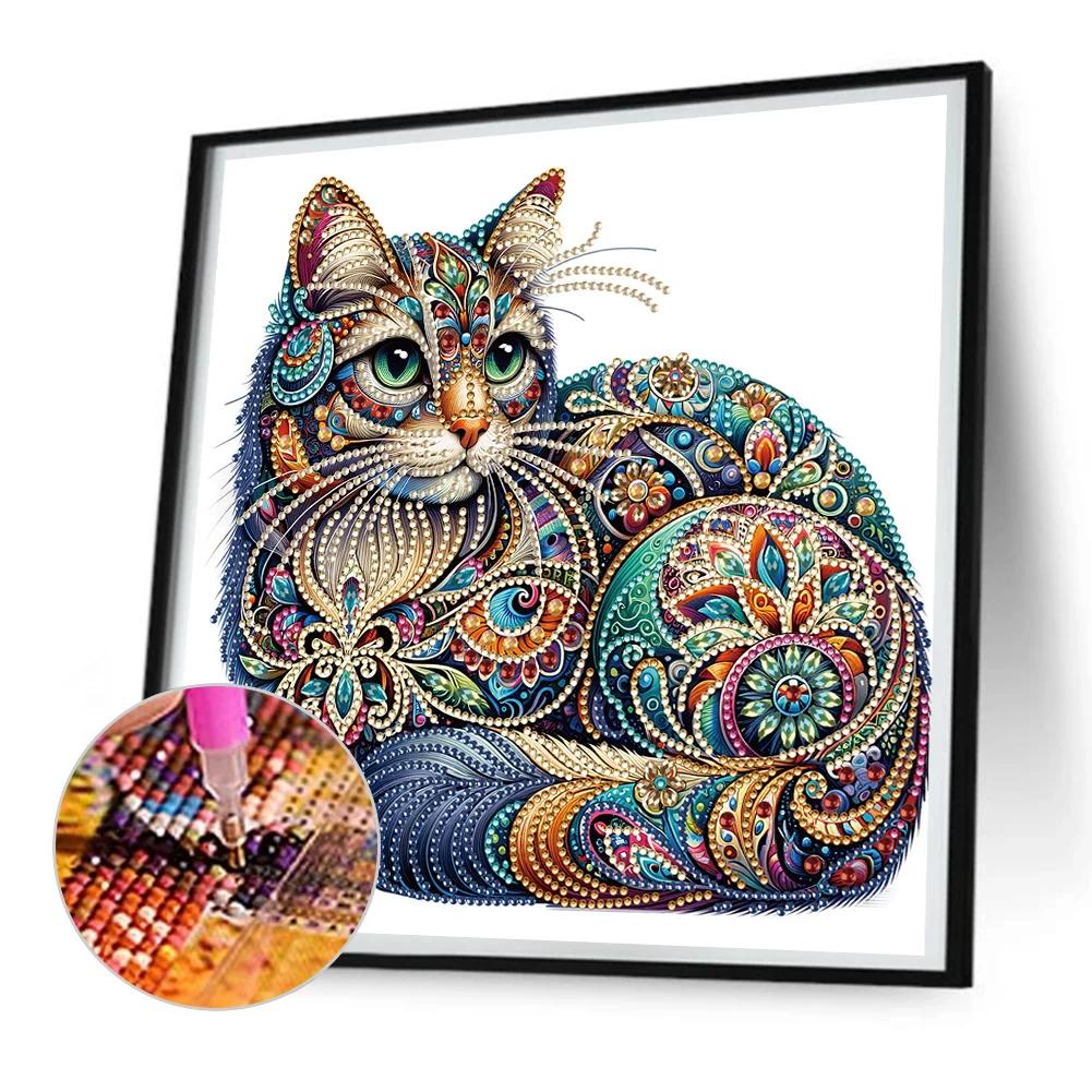 5D DIY Diamond Painting Animal Kit Butterfly Gorgeous Cat DIY Partial Special Shaped Drill Handmade Diamond Mosaic Art Gift
