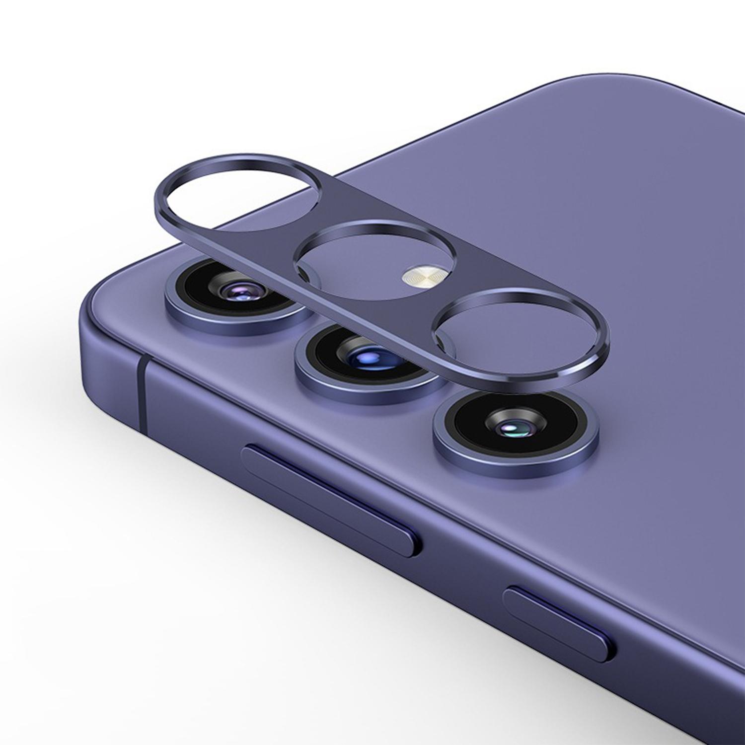 

For Samsung Galaxy S24+ Hollow Lens Protector Aluminum Alloy Phone Camera Bezel Cover Purple