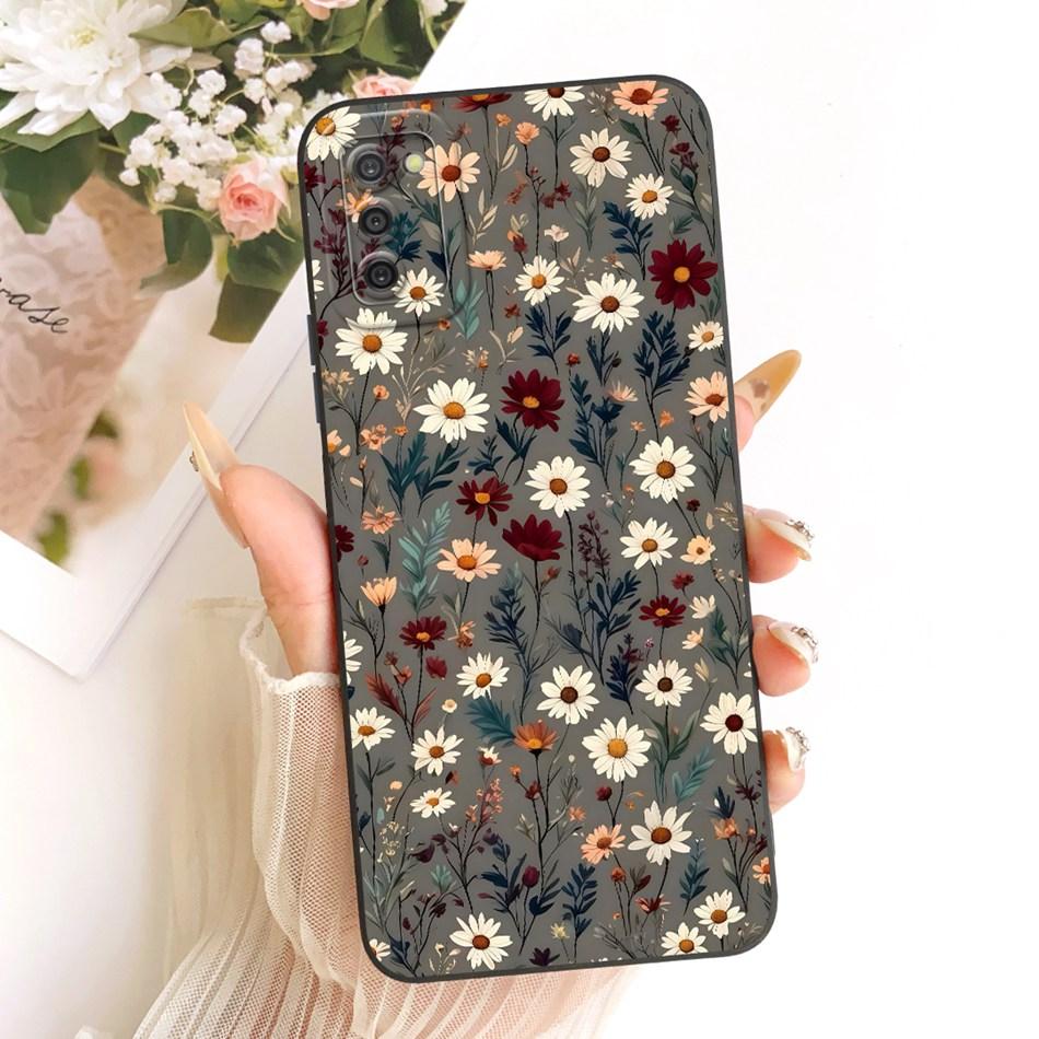 For Samsung Galaxy A03s Cute Cat Flower Cartoon Phone Case For Samsung A03S SM-A037G Shockproof Soft Silicone Covers Bumpers