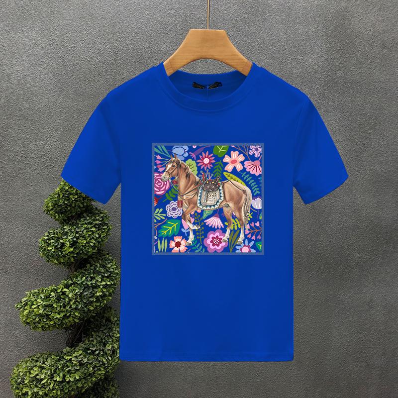 

Flowers and Horses Print 2025 Mens Brand T-shirt High Quality Summer Daily Casual Sports Tee Shirts Male Running Fitness Tops 4XL
